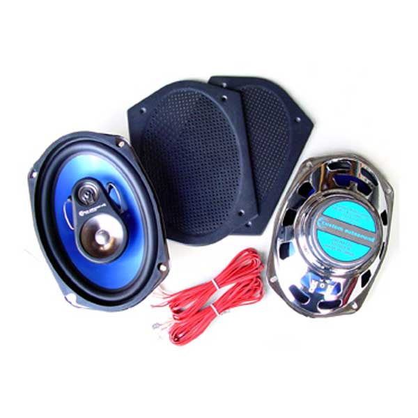 Custom Autosound 6"x9" 3-Way Speakers w/ Flat Grilles