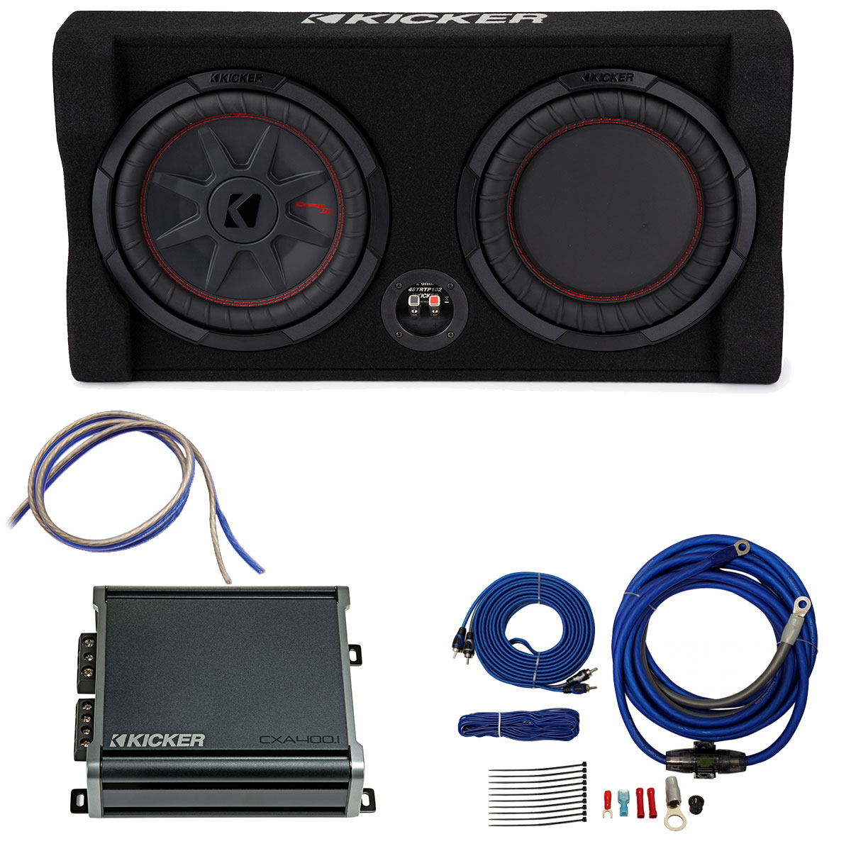 Kicker Comp RT 10 Down Firing Subwoofer Kit with Box: TRTP102-SK