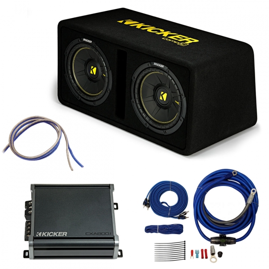 nederlag Rejse kølig Kicker Dual 12" CompC and CX800.1 Loaded Subwoofer Package: Free Shipping