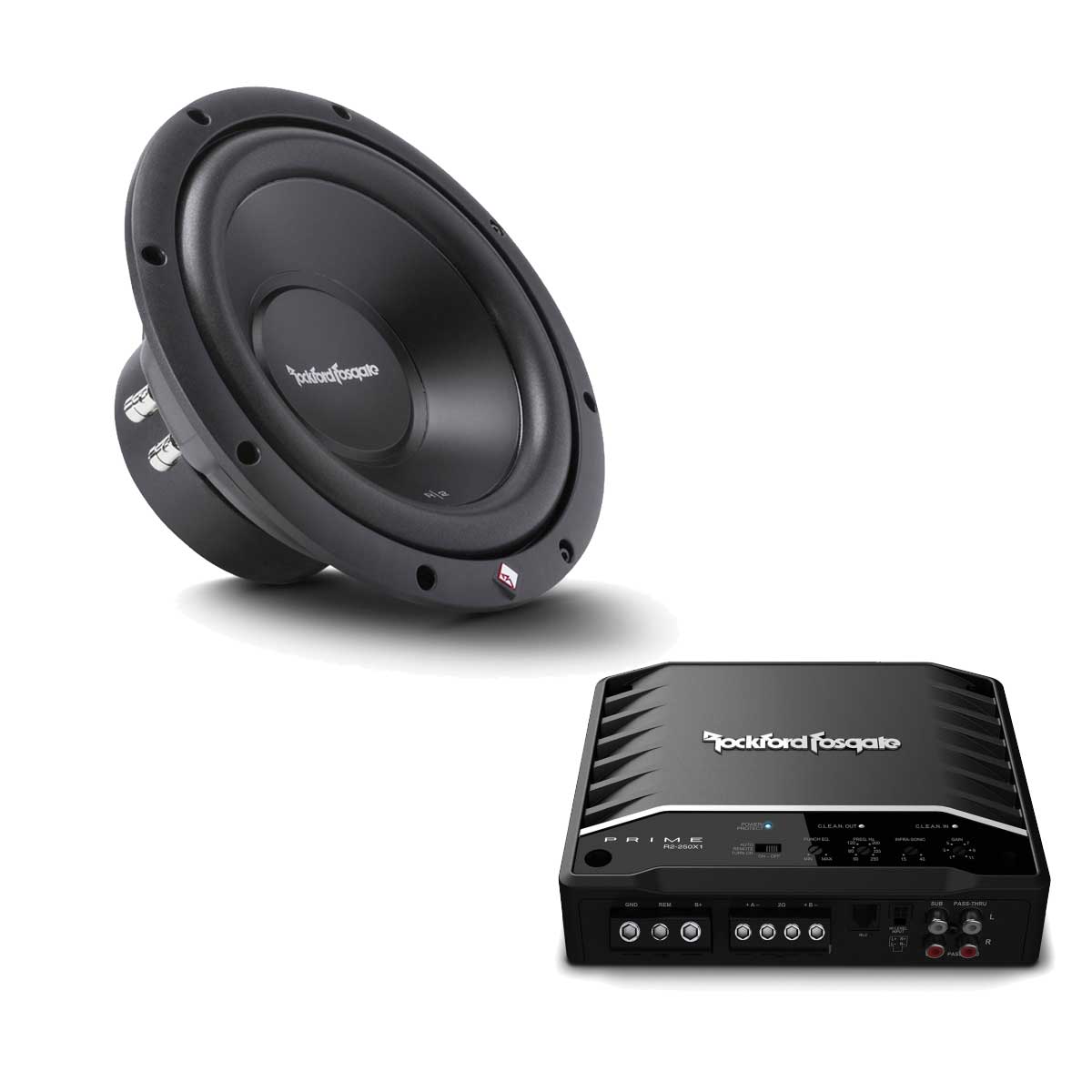 Rockford Fosgate 10" R2D410 with R2250X1 250 Watt Subwoofer Kit R2D4