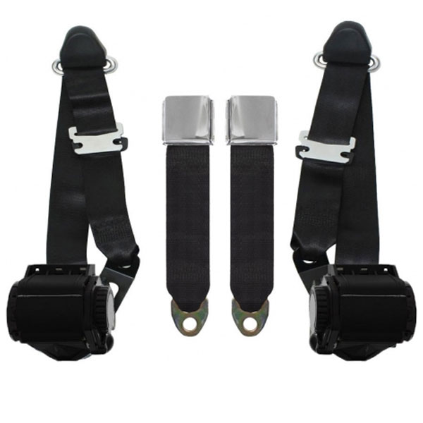 196475 GM Seat Belts 3 Point Bench Seat Chrome Lift Latch