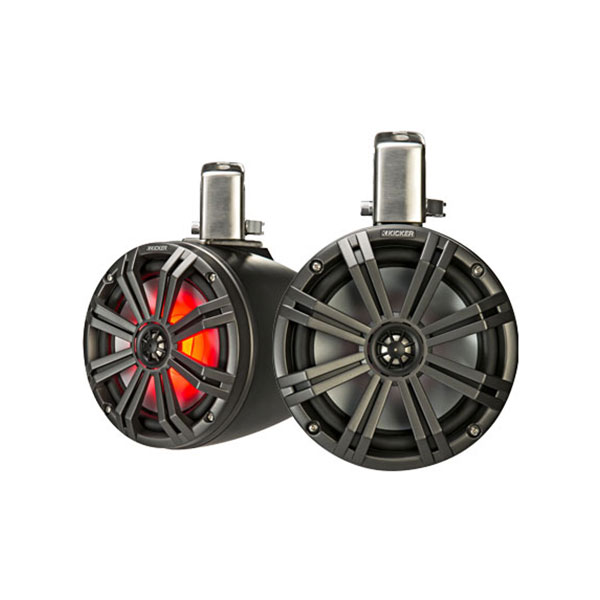 Kicker KMTC8 8 Inch Loaded Marine Wake Tower Speakers