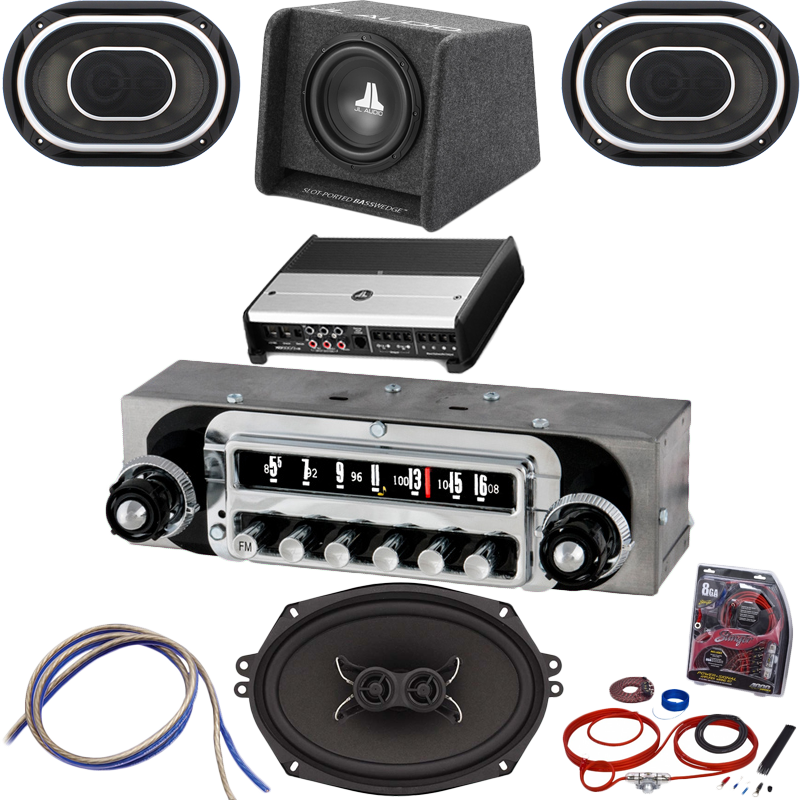 1954 Ford Radio with Bluetooth JL Audio Stereo Kit 183401BJLPSK