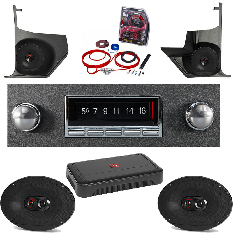 Custom Autosound Bluetooth Stereo compatible with 1968-1969 Ford Torino AUX Inputs USA-740 300 watt AM FM Car Stereo//Radio with built-in Bluetooth Color Change LCD Digital Display # CAM-LM-64//6-740