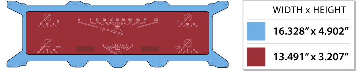Dakota Digital VHX-67F-PU-K-W Dimensions