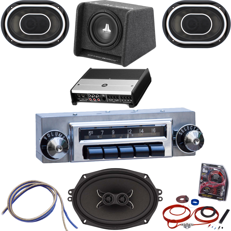 1956 Chevy Radio with Bluetooth JL Audio Stereo Kit 323302BJLPSK