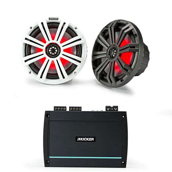 Kicker KM8 8" Marine Stereo Package KKM8MSK