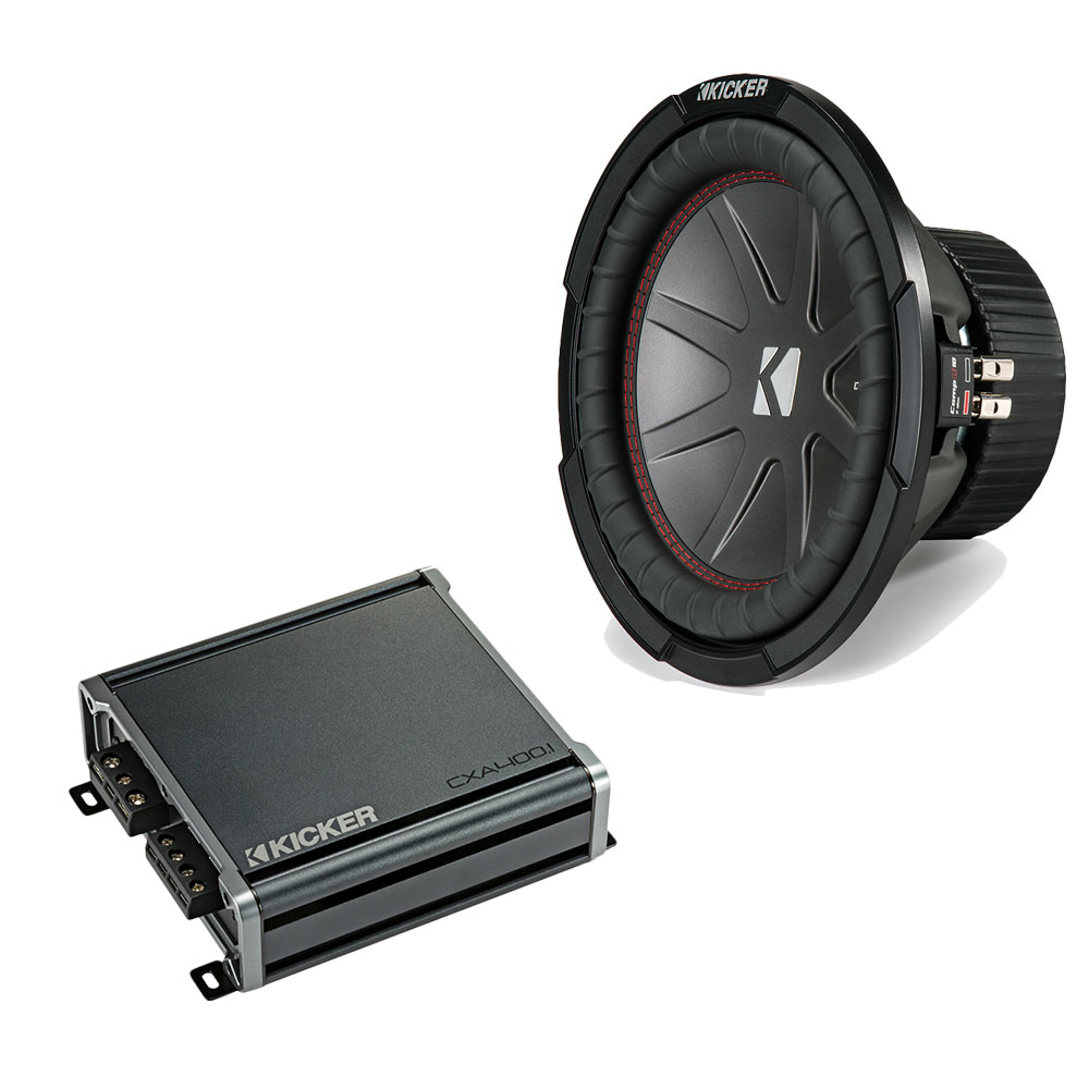 Kicker 10" CompR and CX400.1 Subwoofer Package CWR102CX4001