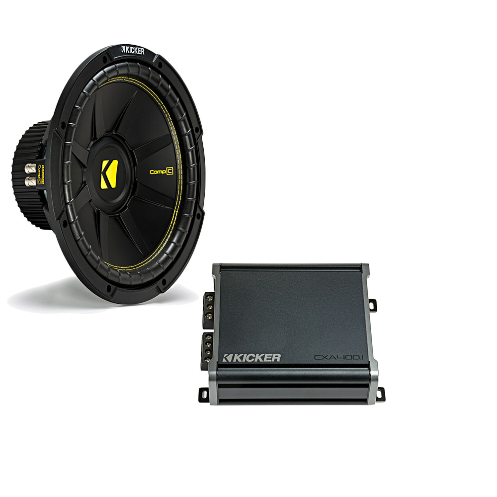 Kicker 12" CompC and CX400.1 Subwoofer Package Free Shipping