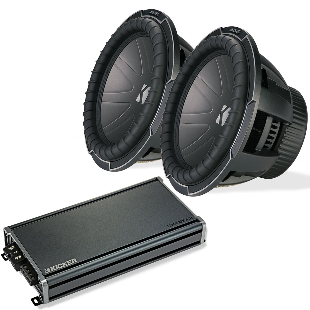 Kicker Dual 12" CompQ & CX1800.1 Subwoofer Package Free Shipping