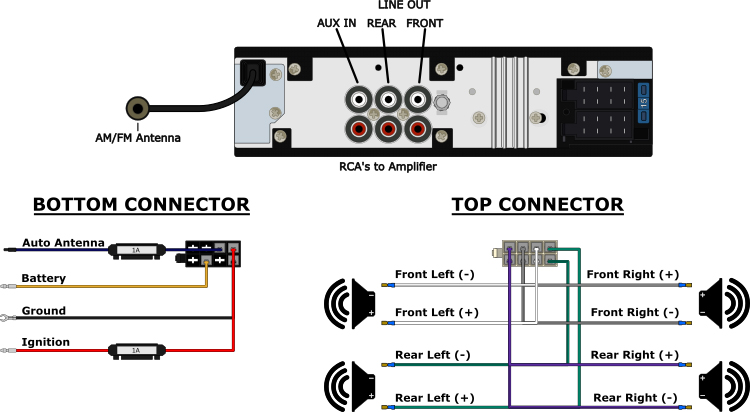 Wiring Diagram for 1949-1957 VW Bug USA-230 Radio