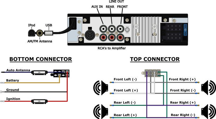 Wiring Diagram for 1958-1967 VW Bug USA-630 Radio