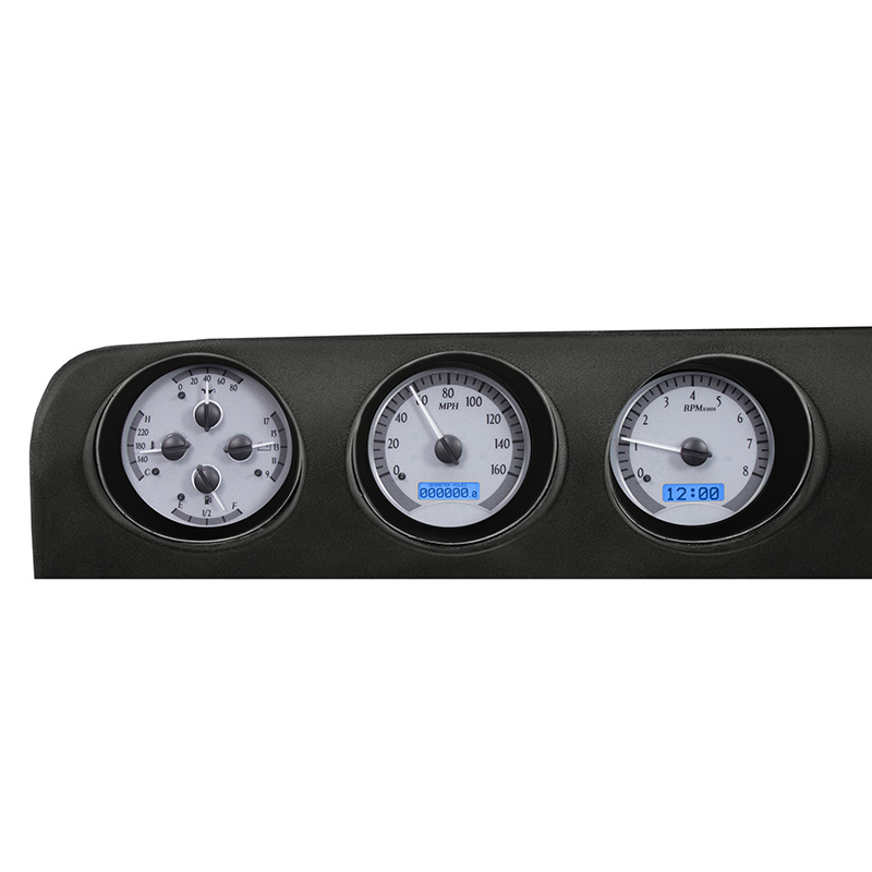 Dakota Digital VHX Analog Dash System For 78-88 Oldsmobile Cutlass - Silver Alloy Blue