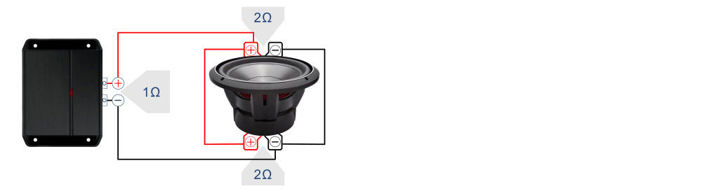 Wiring a 2 Ohm DVC subwoofer to a 1 Ohm Load